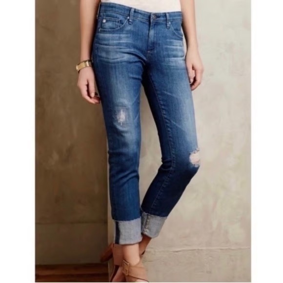 AG The Stevie Cuff Slim Straight Jeans - Picture 1 of 9